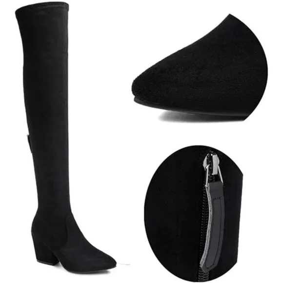 N.N.G Women's Over The Knee Boots Thigh High Suede Pointed Toe, Size 8.5, New - Picture 4 of 4